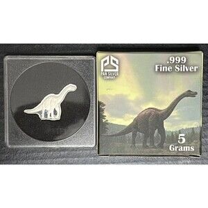 PAN Silver 5 Gram .999 Dinosaurs - Ltd # 0505 /3000 Brachiosaurus - Open Box